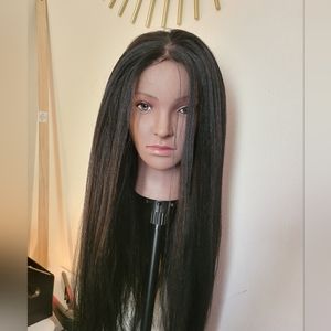 Straight  black wig